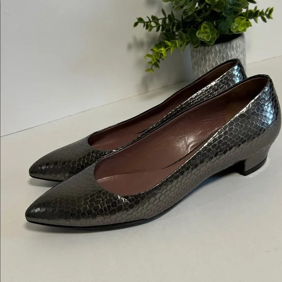 Miu Miu Metallic Snakeskin Women's Flats - Picture 6 of 14